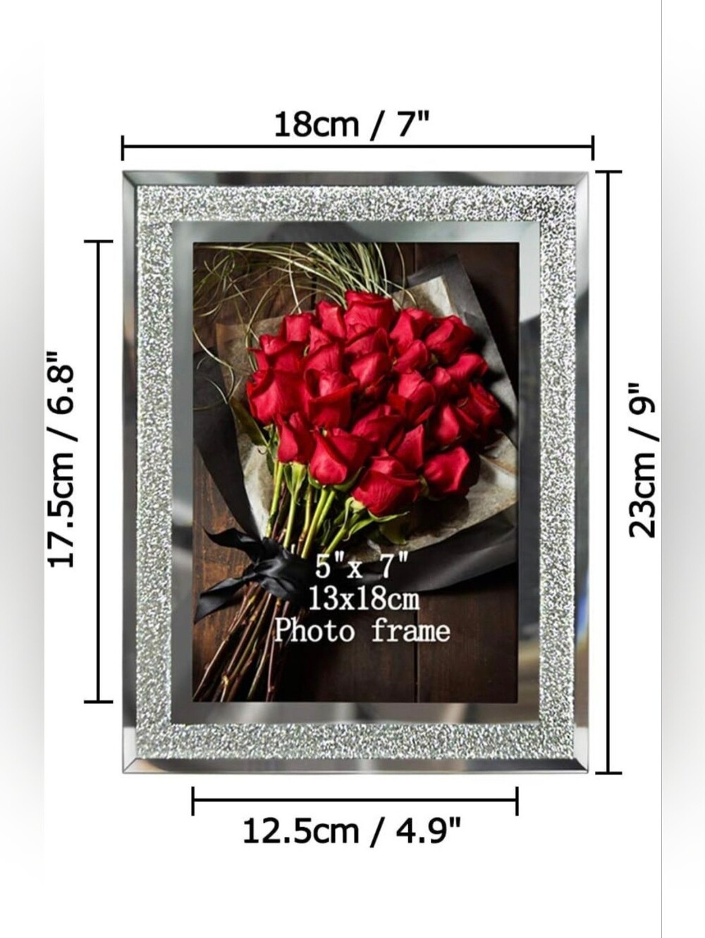 NEW Glam Silver Sparkle Mirrored Size 4"x6" Picture Frames (Set of 4) - Picture 4 of 9